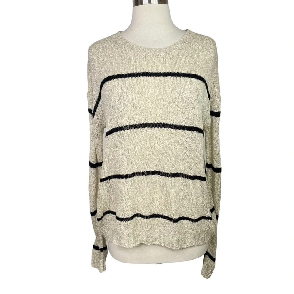 Bobeau Striped Dolman Sweater, Medium